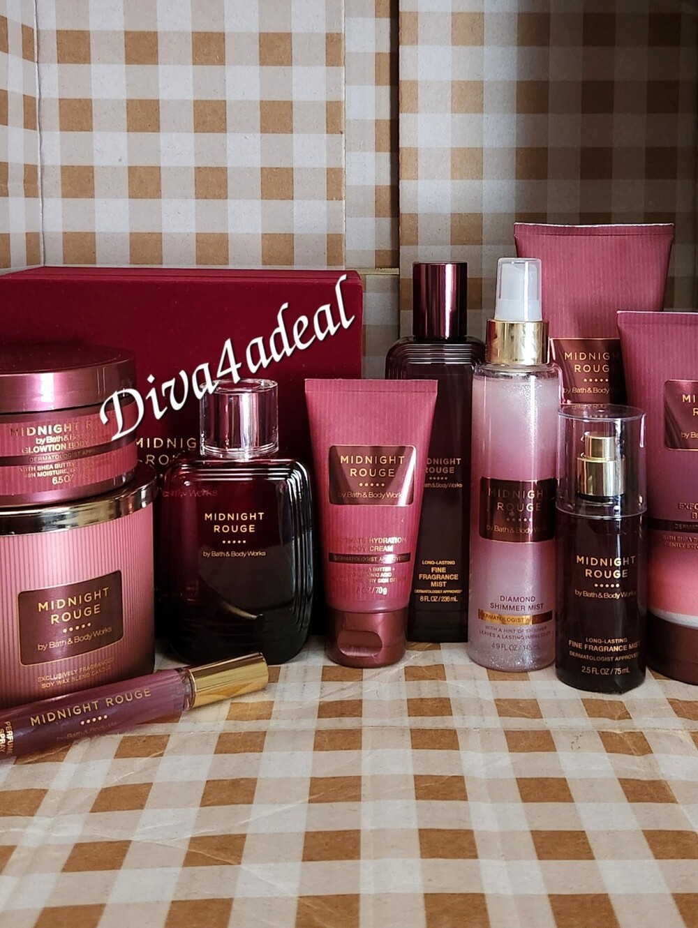 Bath & Body Works MIDNIGHT ROUGE 3.4 FL OZ EDP 10PC Collection Set Bundle
